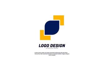 abstract creative idea for modern logo company building corporate and business colorful flat design vector