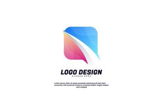 stock vector abstract creative idea logo cube and arrow for company and business gradient color design template