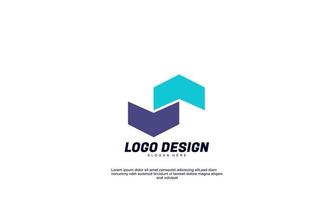 idea creativa abstracta de vector de stock para empresa de logotipo o edificio y vector de diseño plano colorido de negocios