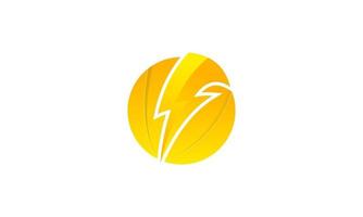 stock vector Thunder and bolt lightning flash logo icon template design yellow color