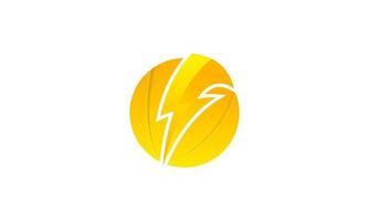 stock vector Thunder and bolt lightning flash logo icon template design yellow color