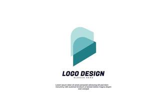 stock abstract creative idea logo for building or corporate transparent color design template vector