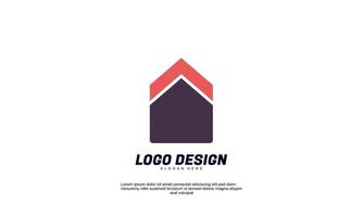 idea creativa abstracta de stock para la empresa de logotipos o la construcción y el diseño plano colorido de negocios vector