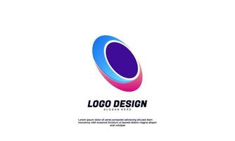 logotipo de círculo de idea creativa abstracta de vector de stock para empresa o edificio y plantilla de diseño de color degradado de negocio