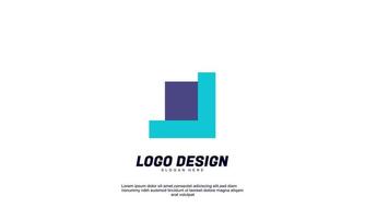 idea creativa abstracta vectorial de stock para la empresa de logotipos o la construcción y el diseño plano colorido de negocios vector