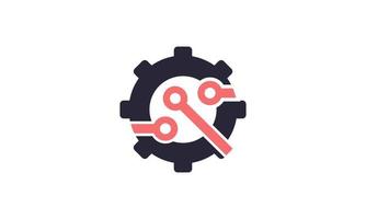 stock vector abstract gear techno logo designs concept vector magnifying logo