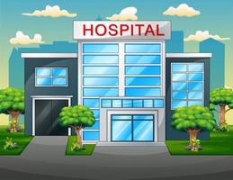 Hospital building exterior modern clinic view vector