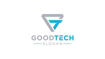 Goodtech logo design template vector