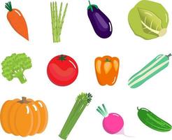 ilustración de conjunto de vegetales vector