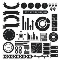 Infographic design parts icons set, simple style vector