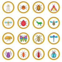 Insects vector set, cartoon style