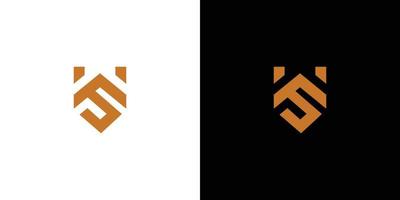 Modern and elegant WS initials logo design 1 vector