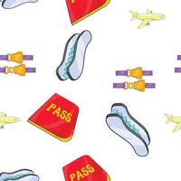 Airport check-in pattern, cartoon style vector