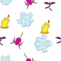 Scary Halloween pattern, cartoon style vector