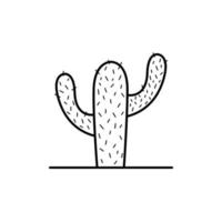 Cactus linear icon. Contour symbol. Vector isolated outline