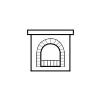 Fireplace linear icon. Contour symbol. Vector isolated outline
