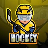 Hockey mascot esport logo design vector