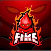 Fire mascot esport logo design vector