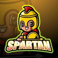 Spartan warrior mascot esport logo design vector