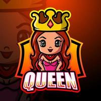 Queen mascot esport logo design vector