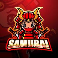 Samurai mascot esport logo design vector