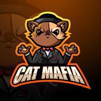 Cat mafia mascot esport logo design vector