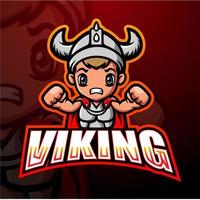 diseño de logotipo de esport de mascota vikinga vector