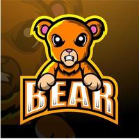 Bear mascot esport logo design vector