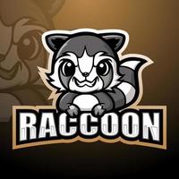 Raccoon mascot esport logo design vector