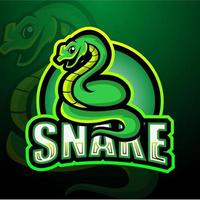 Snake mascot esport logo design vector