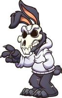 Cartoon skull bunny vector