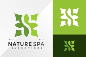 plantilla de ilustración de vector de diseño de logotipo de spa de naturaleza de letra s