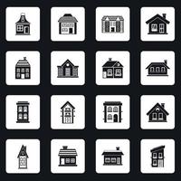 conjunto de iconos de casa, estilo simple vector