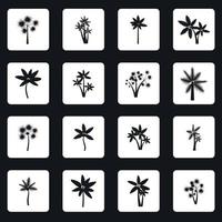 Palm icons set, simple style vector