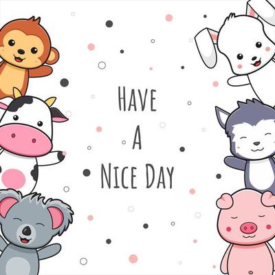 Cute Animal Card Vector Art, Icons, and Graphics for Free Download