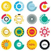 Colorful download icons set, cartoon style vector