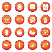 Waste and garbage icons vector set