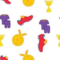 Soccer equipment pattern, cartoon style vector