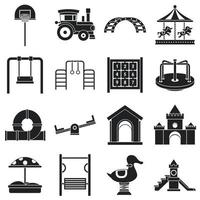 Playground icons set, simple style vector