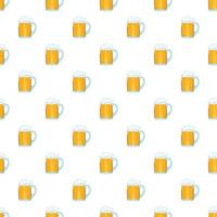 Mug with beer pattern, cartoon style vector