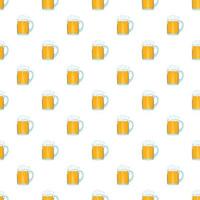 Mug with beer pattern, cartoon style vector