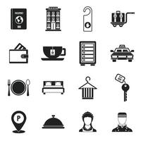 Hotel icons set in simple style. vector