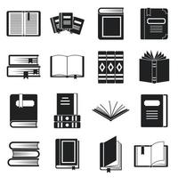 Books icons set, simple style vector