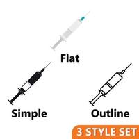 Syringe icons set vector