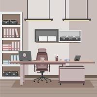 creative workplace modern open space empty nobody office interior contemporary co-working center flat horizontal vector