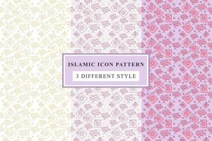 Islamic pattern Thin Line Icons on White Background ramadan design vector