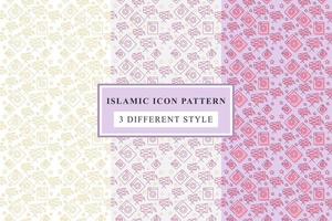 Islamic pattern Thin Line Icons on White Background ramadan design vector