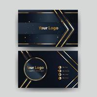 Creative black dark business card Template modern and Clean design vector