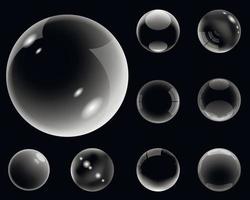 Transparent bubbles set, realistic style vector