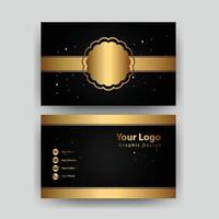 Creative black dark business card Template modern and Clean design vector